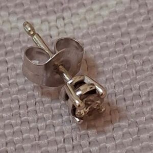 0.10 Carat Diamond SINGLE Stud Earring in 14K White Gold (H-1;I2)